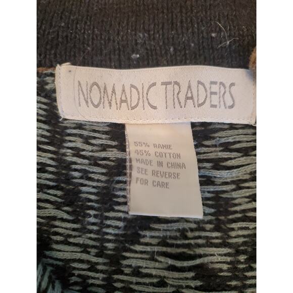 Womens Nomadic Traders Sweater Size Large, Navy Blues, Clasp Collar Cotton Blend - Picture 5 of 8